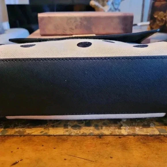 Kate Spade "Host Pick" Black and White Polka Dot Handbag - Picture 5 of 8